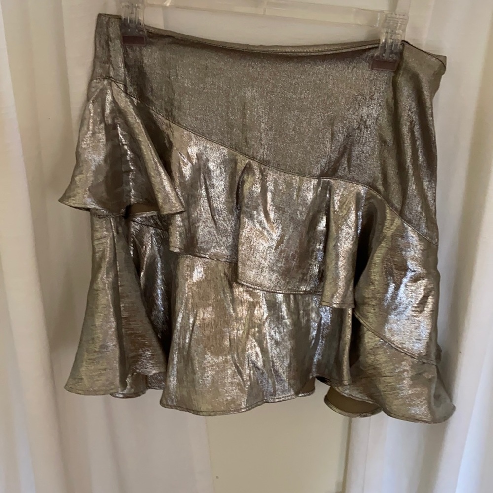 Zara mini silver skirt (shorts inside)